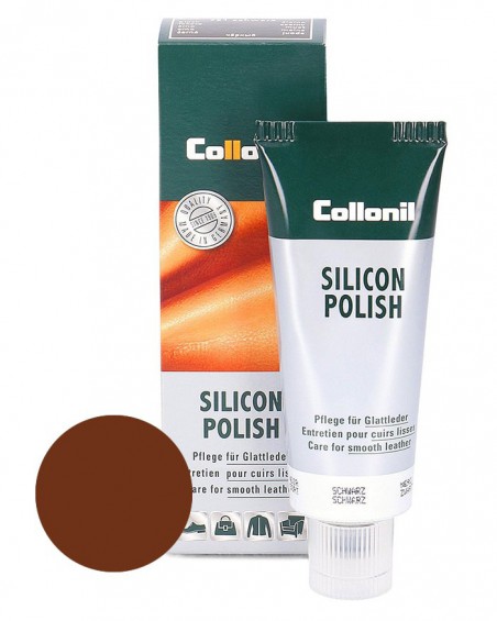 Brązowa pasta do skóry gładkiej, Silicon Polish Collonil, 75 ml