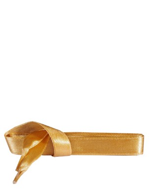Satynowe, złote, płaskie sznurówki do butów, 120 cm, Kaps
