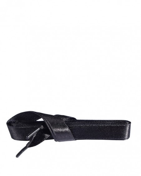 Satynowe, czarne, płaskie sznurówki do butów, 120 cm, Kaps