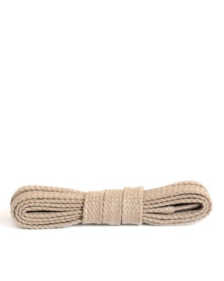 Jasnobeżowe, płaskie, bawełniane sznurówki do butów, 75 cm, Kaps
