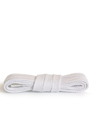 Białe, płaskie, bawełniane sznurówki do butów, 60 cm, Kaps