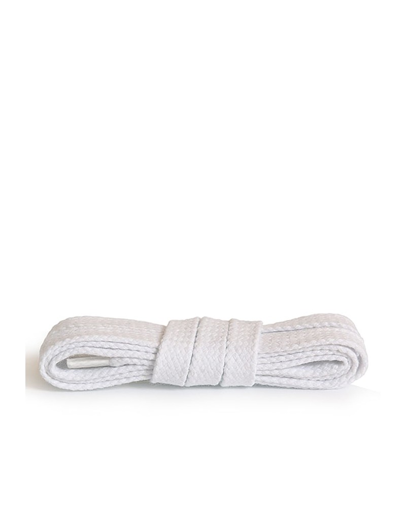 Białe, płaskie, bawełniane sznurówki do butów, 75 cm, Kaps