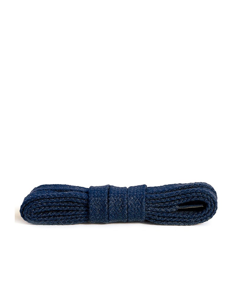 Granatowe, płaskie, bawełniane sznurówki do butów, 100 cm, Kaps