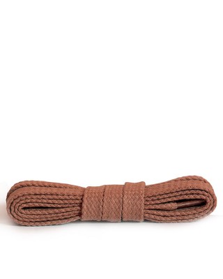 Płaskie, bawełniane sznurówki do butów, 75 cm, Kaps, koniak