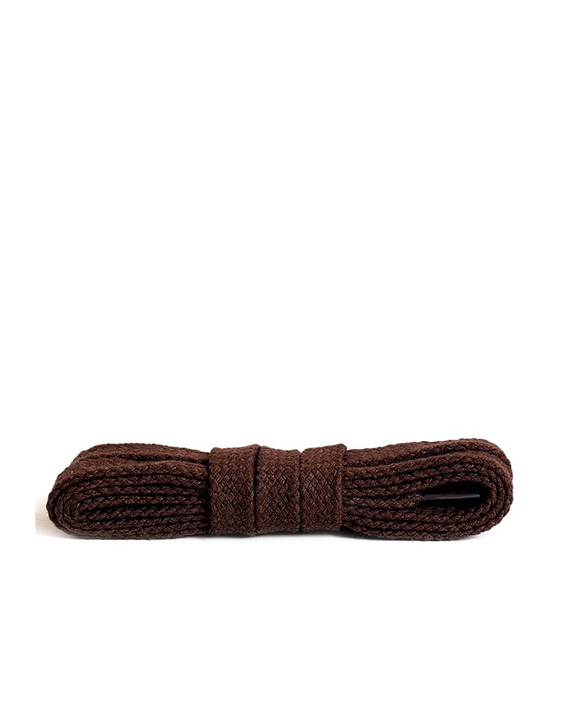Ciemnobrązowe, płaskie, bawełniane sznurówki do butów, 90 cm, Kaps