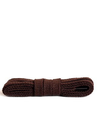 Ciemnobrązowe, płaskie, bawełniane sznurówki do butów, 150 cm, Kaps