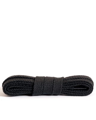 Czarne, płaskie, bawełniane sznurówki do butów, 90 cm, Kaps