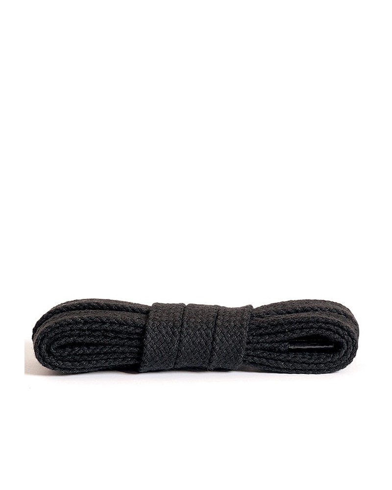 Czarne, płaskie, bawełniane sznurówki do butów, 100 cm, Kaps