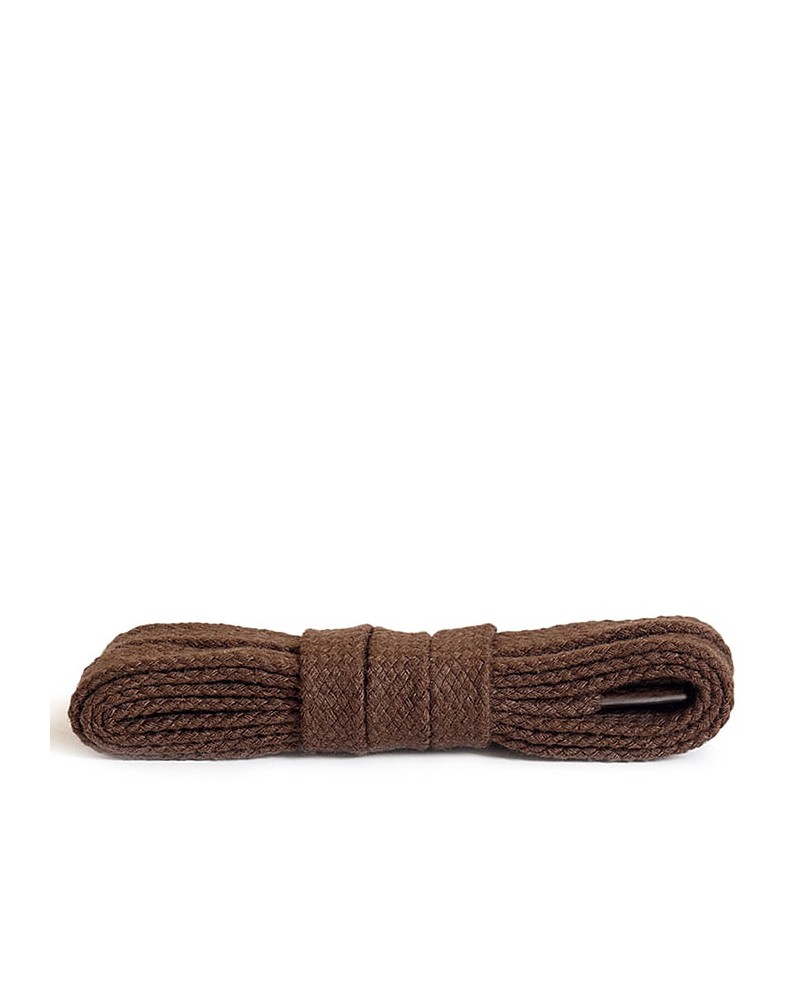 Brązowe, bawełniane sznurówki do butów, płaskie, 45 cm, Kaps