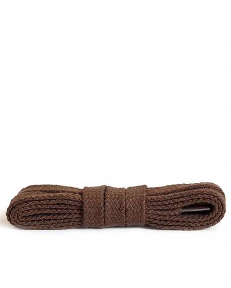 Brązowe, bawełniane sznurówki do butów, płaskie, 60 cm, Kaps
