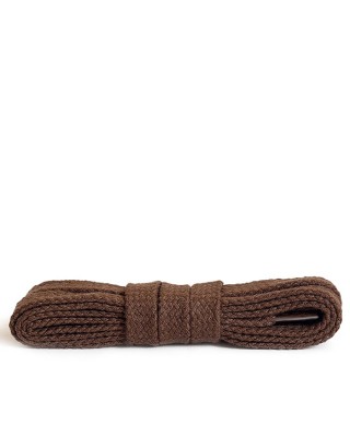 Brązowe, bawełniane sznurówki do butów, płaskie, 90 cm, Kaps