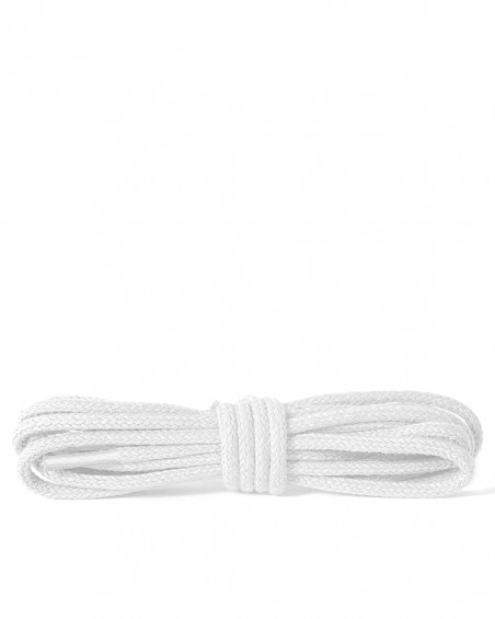 Białe, okrągłe cienkie, sznurówki do butów, 150 cm, Kaps