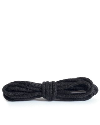 Czarne, okrągłe cienkie, sznurówki do butów, 120 cm, Kaps