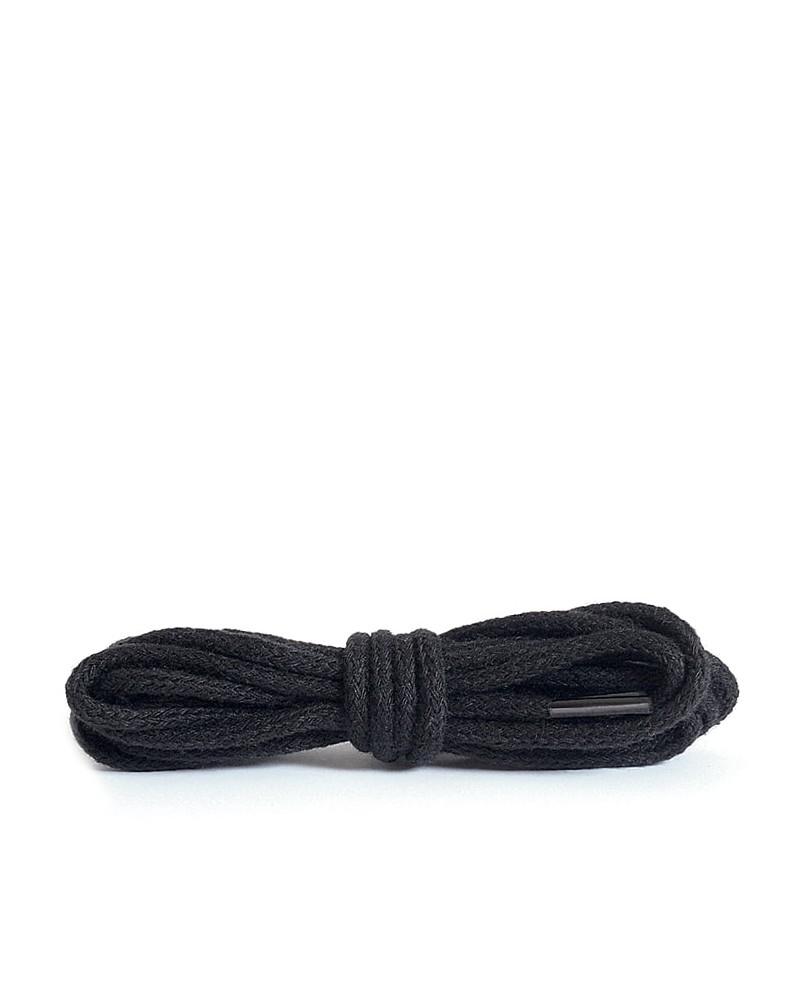Czarne, okrągłe cienkie, sznurówki do butów, 75 cm, Kaps