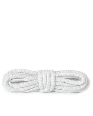 Białe, okrągłe grube, sznurówki do butów, 60 cm, Kaps