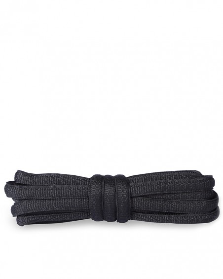 Czarne, poliestrowe, sznurówki do butów sportowych, 120 cm, Kaps