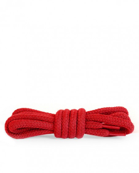 Czerwone, okrągłe grube, sznurówki do butów, 120 cm, Kaps