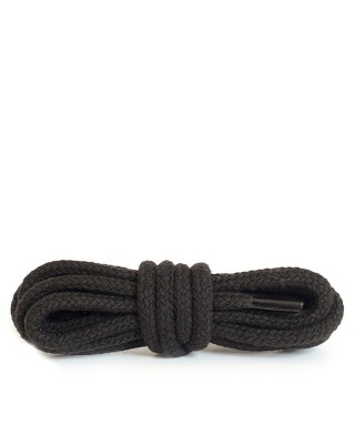Czarne, okrągłe grube, sznurówki do butów, 200 cm, Kaps