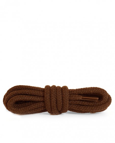 Brązowe, okrągłe grube, sznurówki do butów, 120 cm, Kaps
