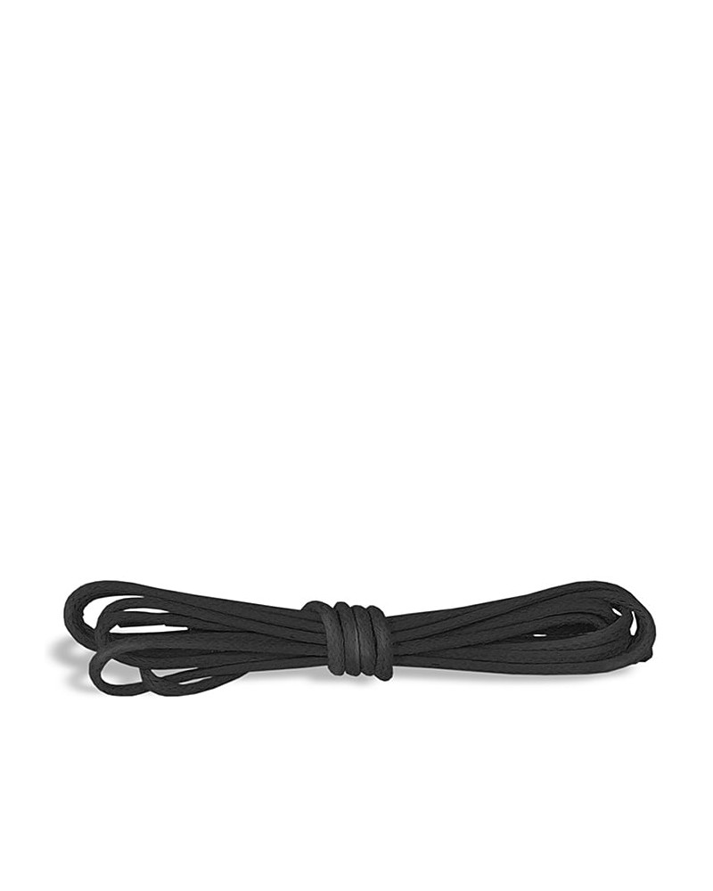 Czarne, okrągłe cienkie, woskowane sznurówki do butów, 75 cm, Kaps