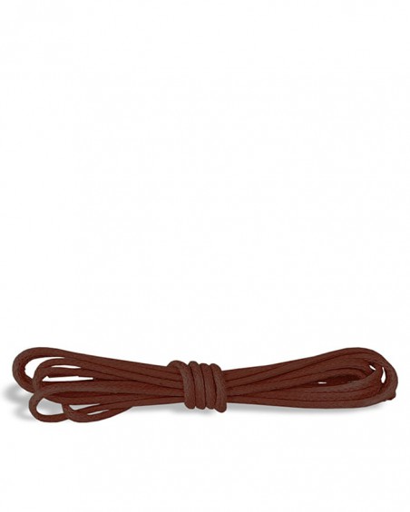 Brązowe, okrągłe cienkie, woskowane sznurówki do butów, 75 cm, Kaps