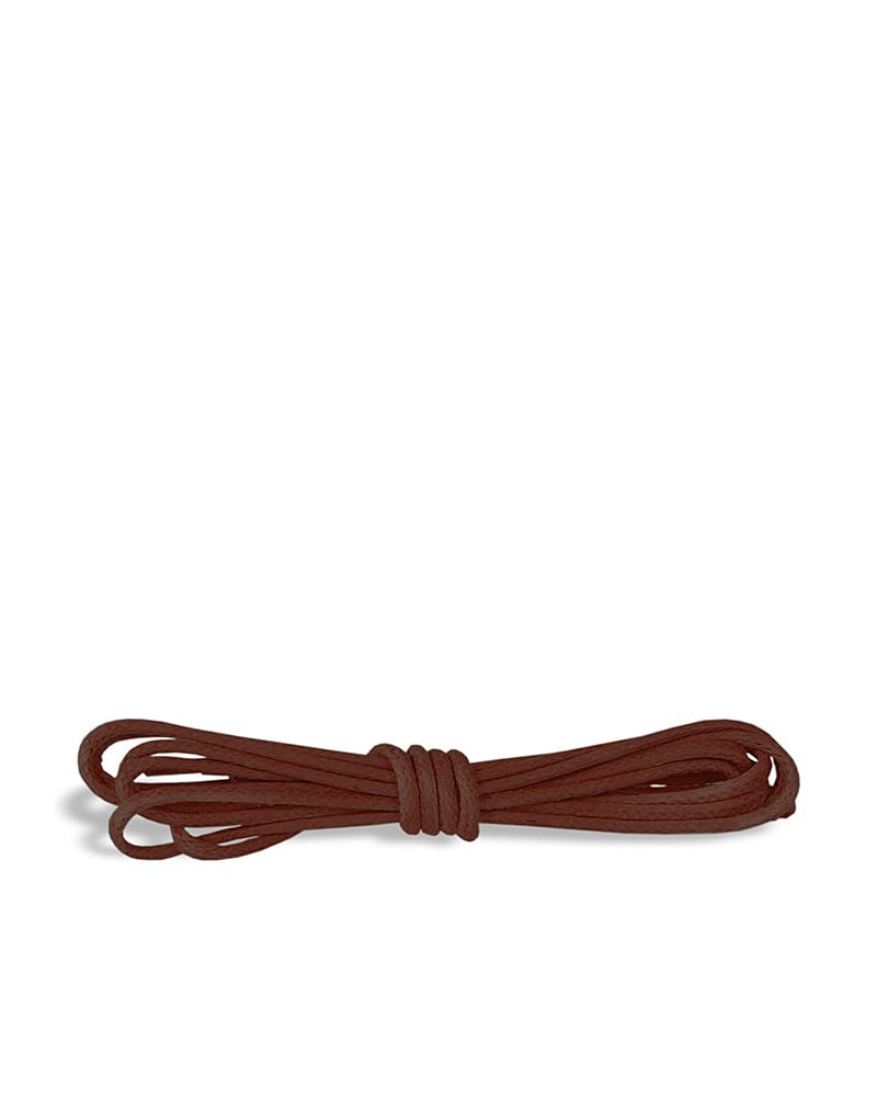 Brązowe, okrągłe cienkie, woskowane sznurówki do butów, 150 cm, Kaps