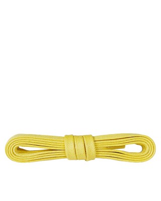 Żółte, płaskie, woskowane sznurówki do butów, 120 cm, Kaps