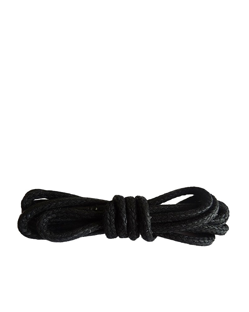 Czarne, okrągłe grube, woskowane sznurówki do butów, 75 cm, Kaps