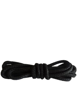 Czarne, okrągłe grube, woskowane sznurówki do butów, 90 cm, Kaps
