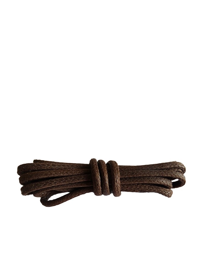 Brązowe, okrągłe grube, woskowane sznurówki do butów, 120 cm, Kaps