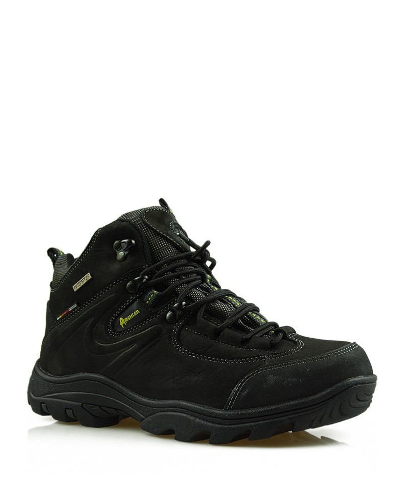 Czarne, skórzane buty trekkingowe, męskie, TF201303002