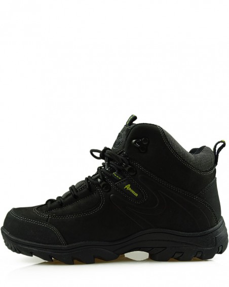 Czarne, skórzane buty trekkingowe, męskie, TF201303002