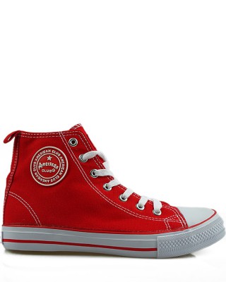 Czerwone trampki, sneakersy, za kostkę, AK 9120-6