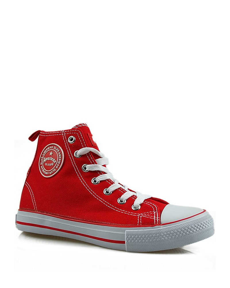 Czerwone trampki, sneakersy, za kostkę, AK 9120-6