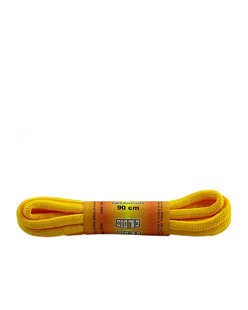 Żółte, poliestrowe, sznurówki do butów, okrągłe grube 90 cm