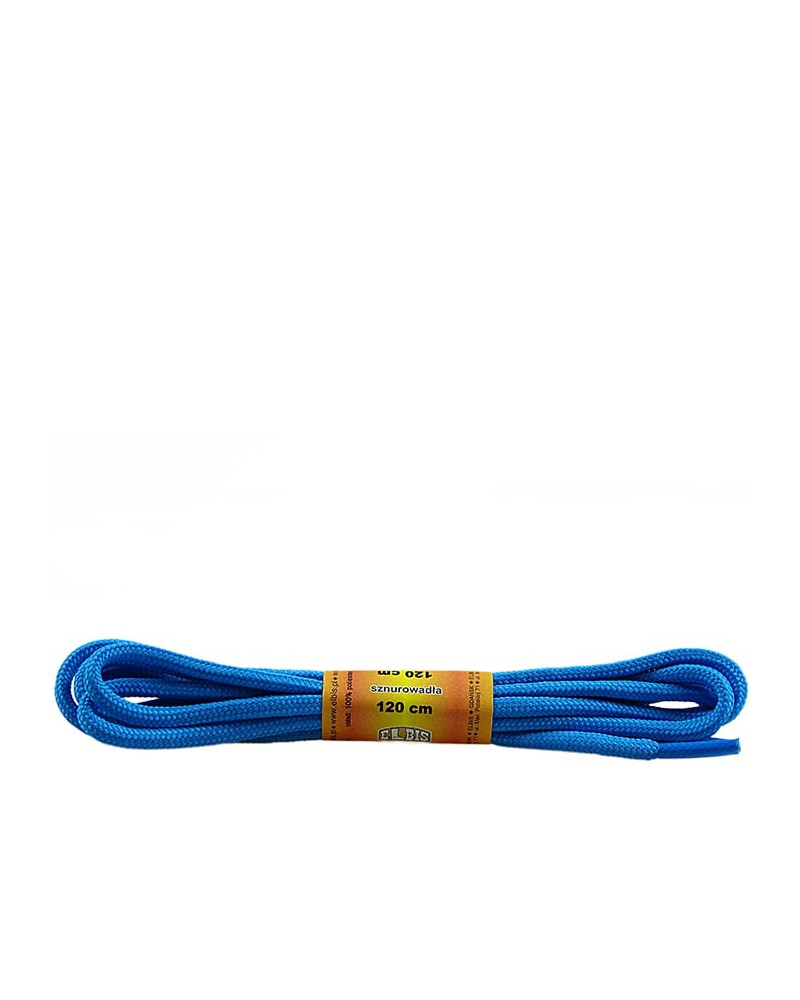 Niebieskie, poliestrowe, sznurówki do butów, okrągłe grube 120 cm