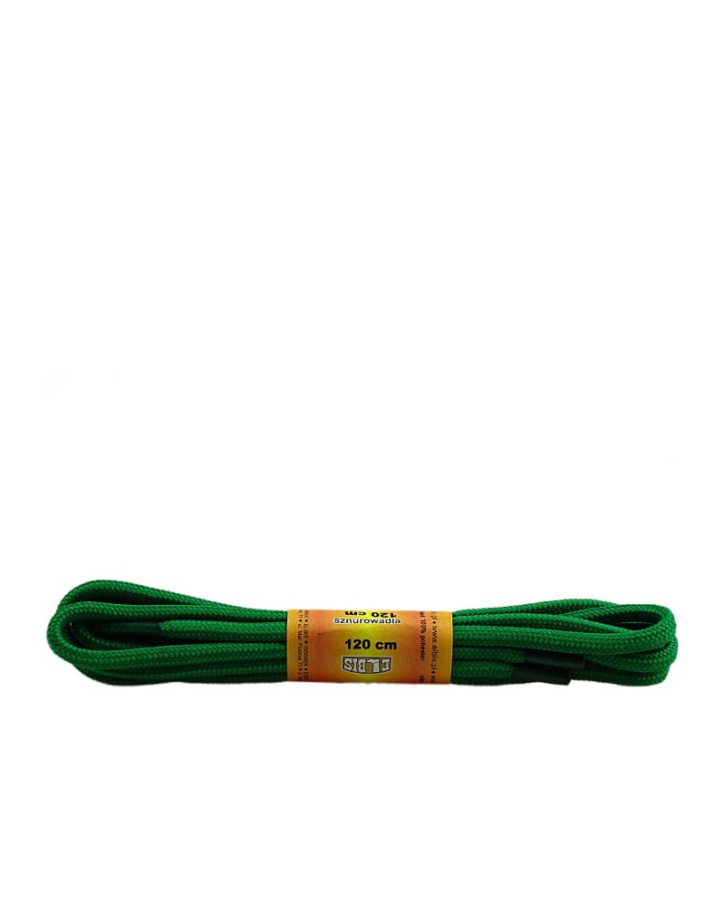 Zielone, poliestrowe, sznurówki do butów, okrągłe grube 120 cm