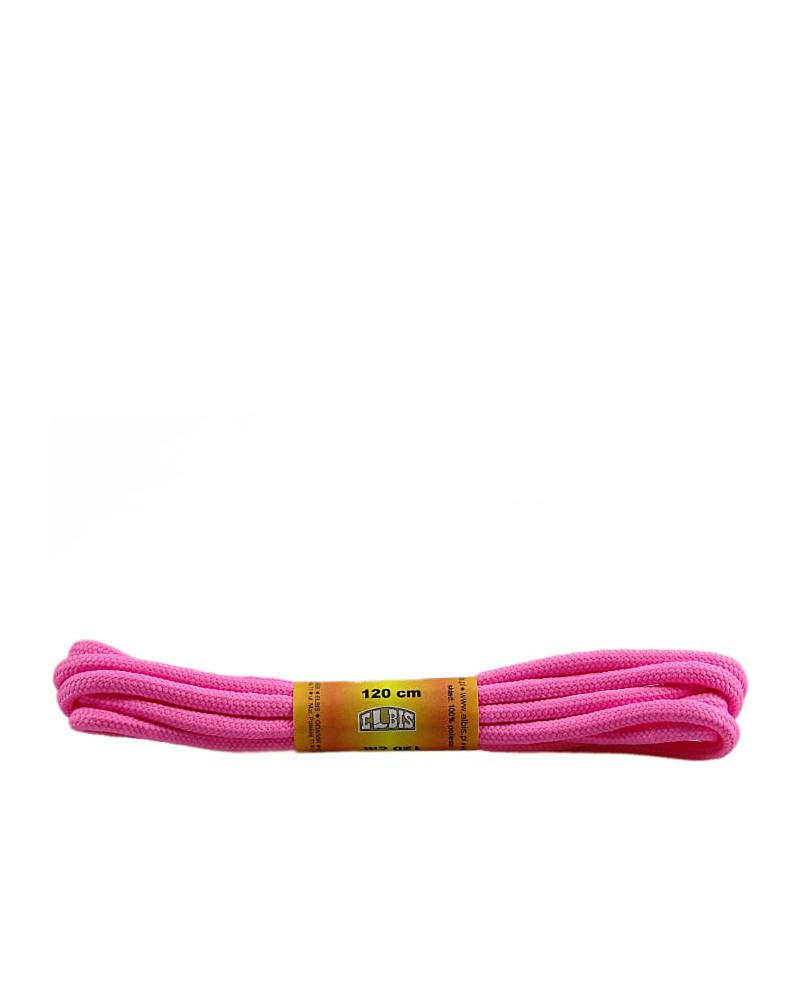Różowe, poliestrowe, sznurówki do butów, okrągłe grube 120 cm