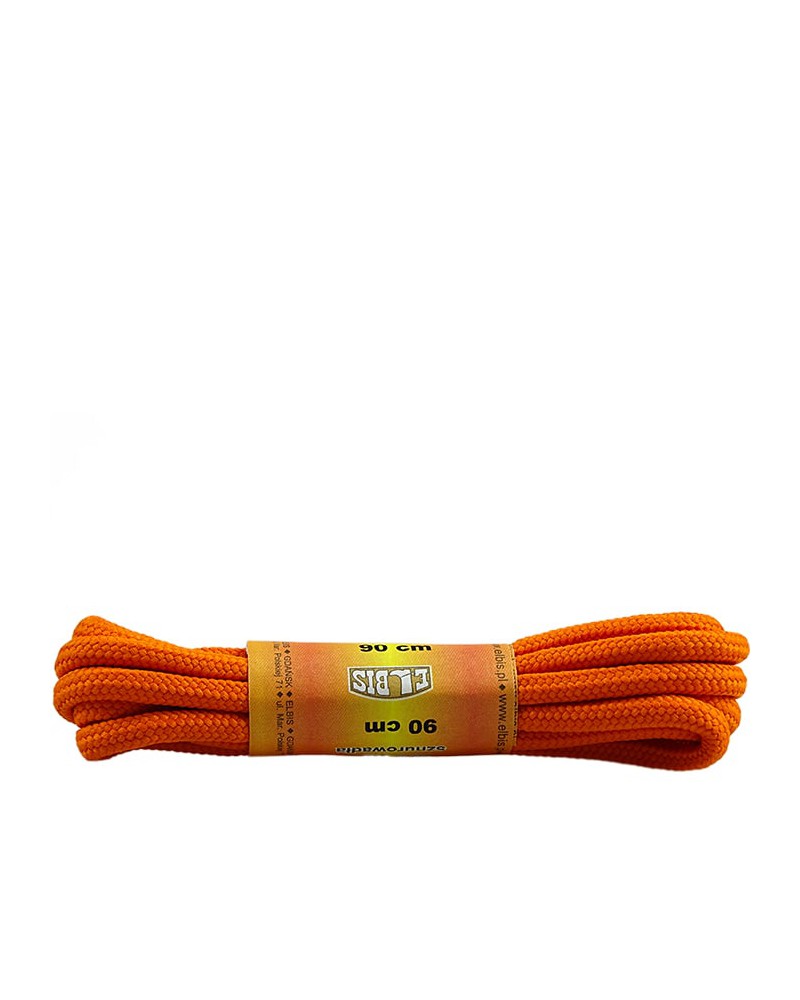 Pomarańczowe, poliestrowe, sznurówki do butów, okrągłe grube 90 cm