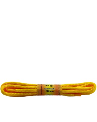 Żółte, poliestrowe, sznurówki do butów, okrągłe grube 120 cm