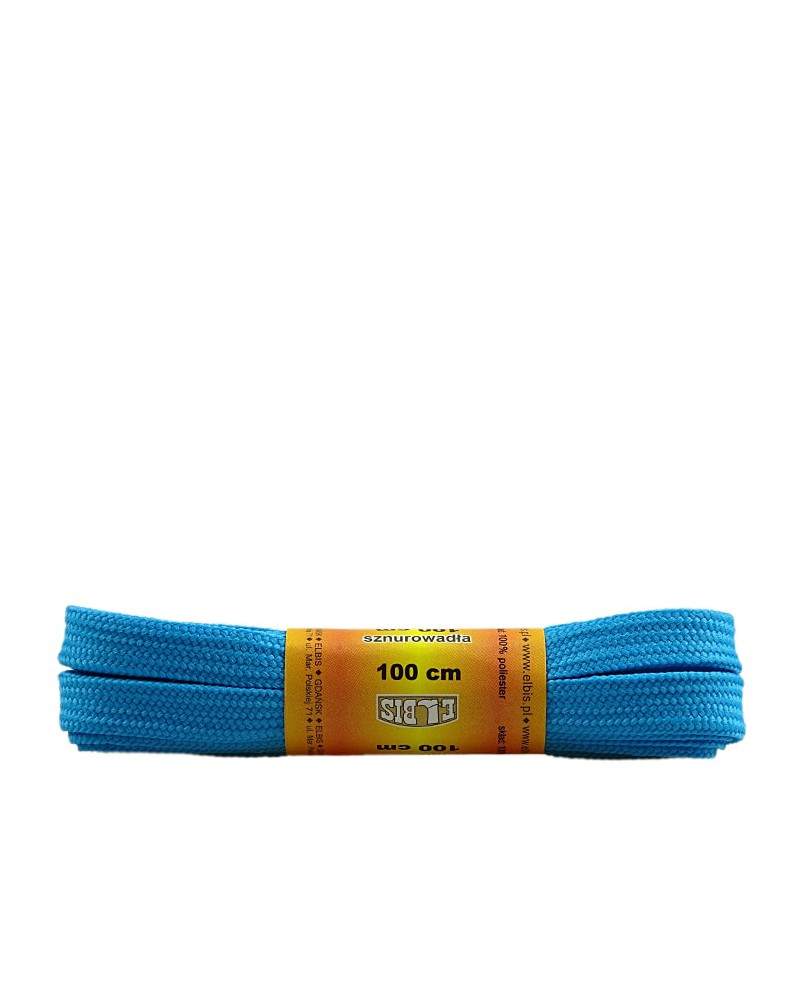 Jasnoniebieskie, poliestrowe, płaskie sznurówki do butów, 100 cm