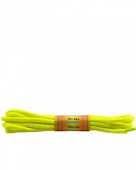Żółte, poliestrowe, sznurówki do butów, okrągłe grube 150 cm