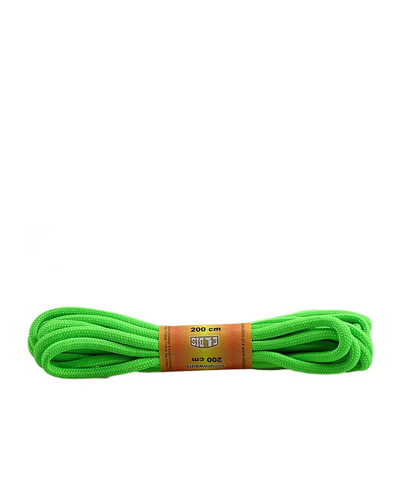 Zielone, jaskrawe, poliestrowe, okrągłe sznurówki do butów, 200 cm