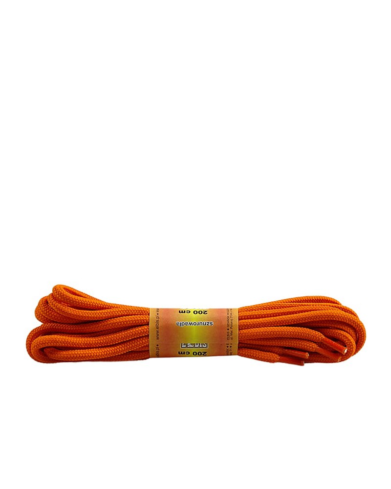 Pomarańczowe, poliestrowe, okrągłe sznurówki do butów, 200 cm