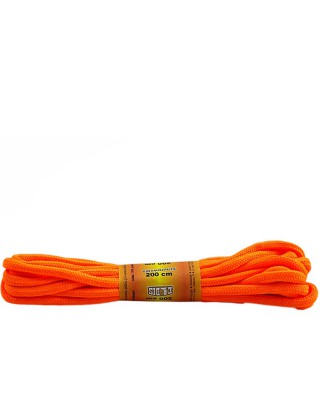 Pomarańczowe, jaskrawe, poliestrowe, okrągłe sznurówki do butów, 200 cm