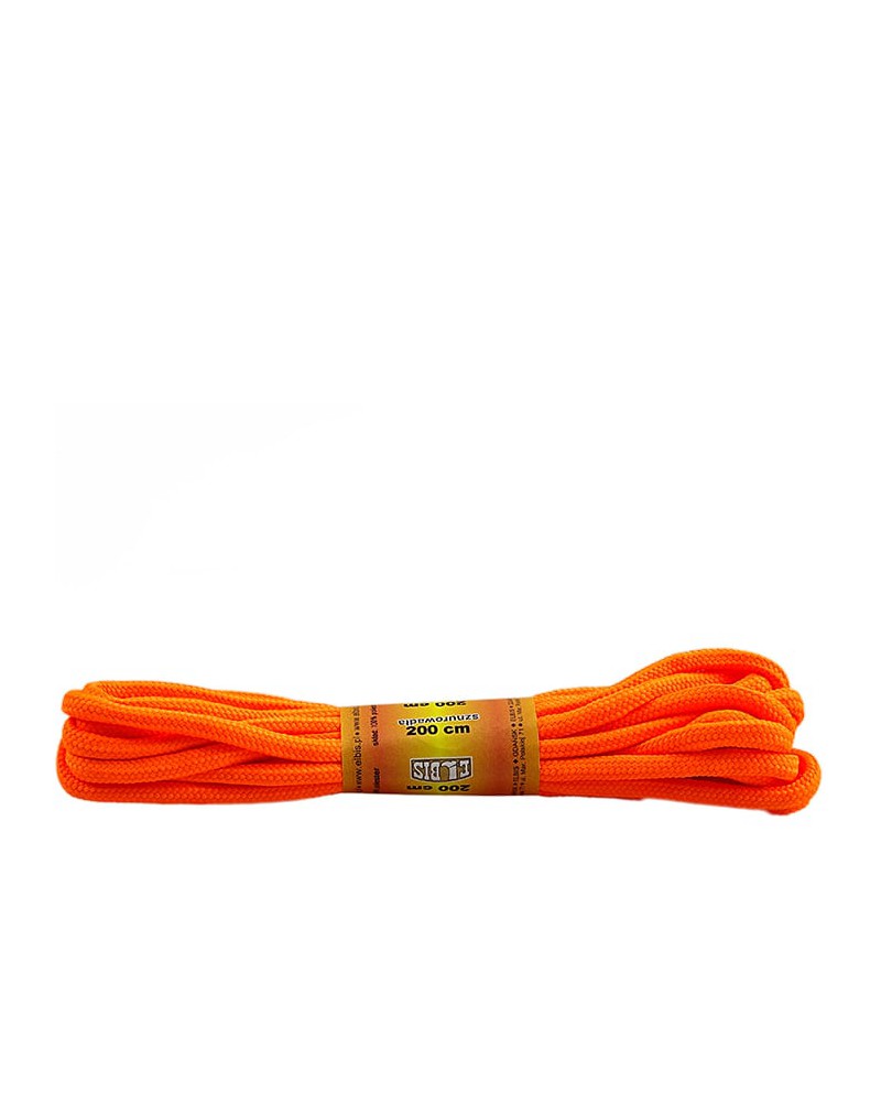 Pomarańczowe, jaskrawe, poliestrowe, okrągłe sznurówki do butów, 200 cm