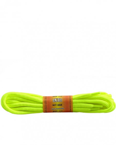 Żółte, jaskrawe, poliestrowe, okrągłe sznurówki do butów, 200 cm