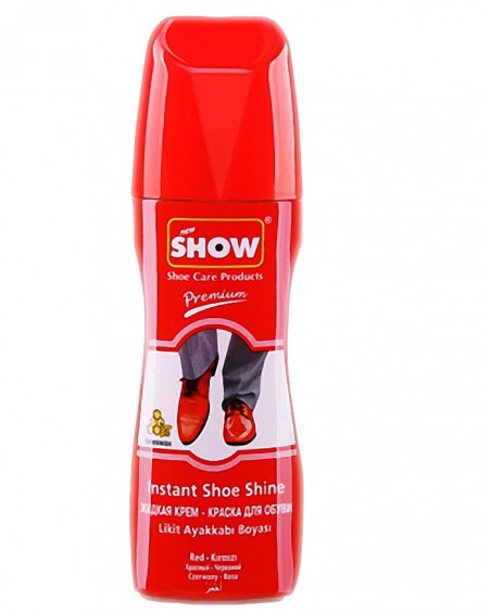 Czerwona pasta w płynie do butów, samo połyskowa, Show, 75 ml