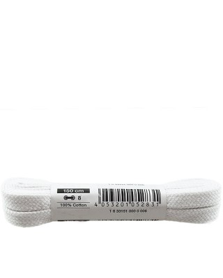 Białe, bawełniane sznurówki do butów, płaskie, 150 cm, Bama