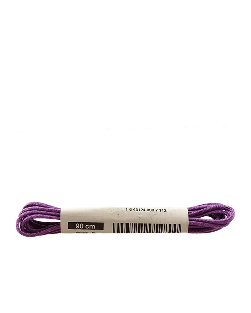 Fioletowe, cienkie, woskowane sznurówki do butów, 90 cm, Bama